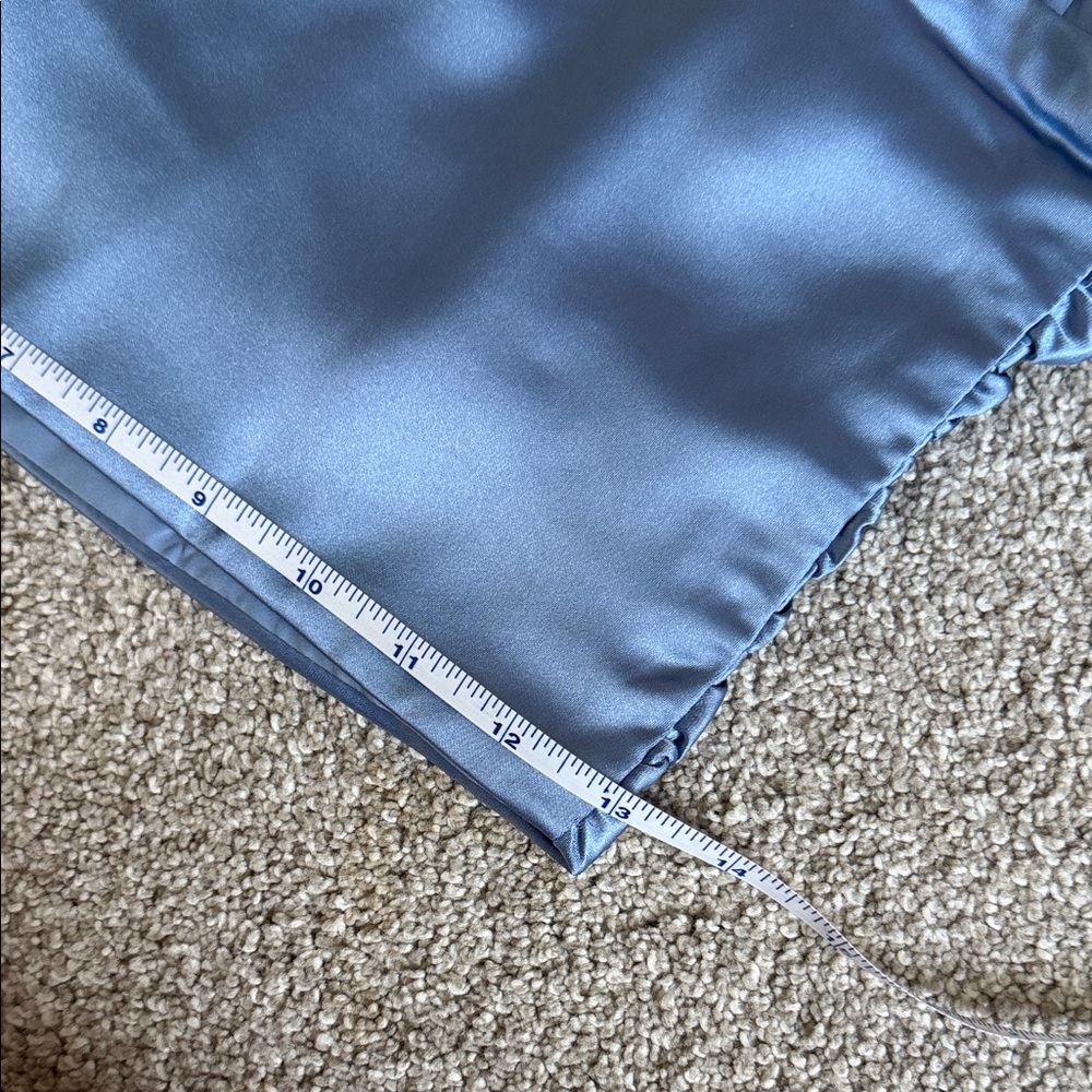 NWT Lulus Blue Strapless Satin Two-Piece Skirt Set Medium - Picture 16 of 16